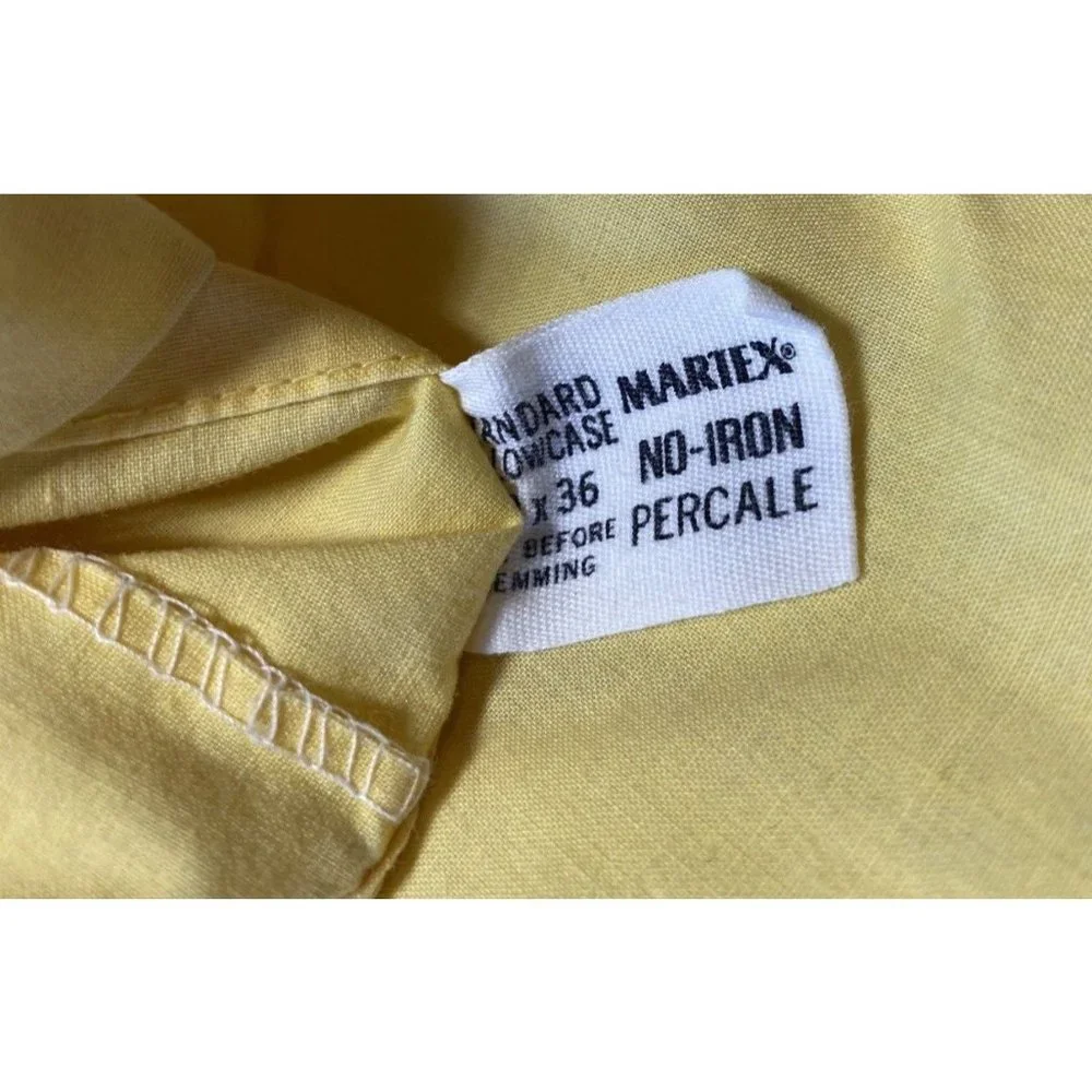 Vintage Martex & Hanae Mori Pillowcase 1970s Yellow Butterfly Signed King Sham